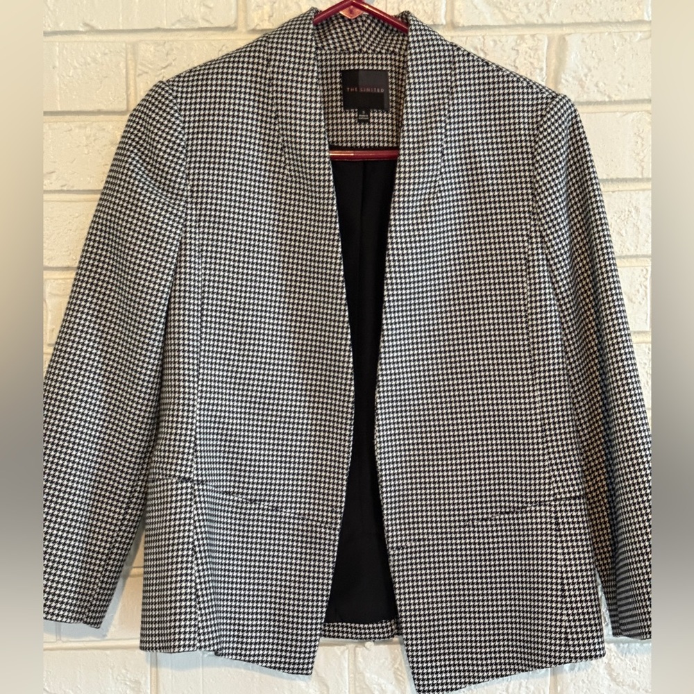 The Limited Black and White Houndstooth Blazer